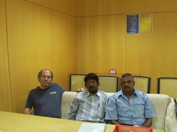 Photo of me with two of my consulting clients at one of my job sites in southern India.